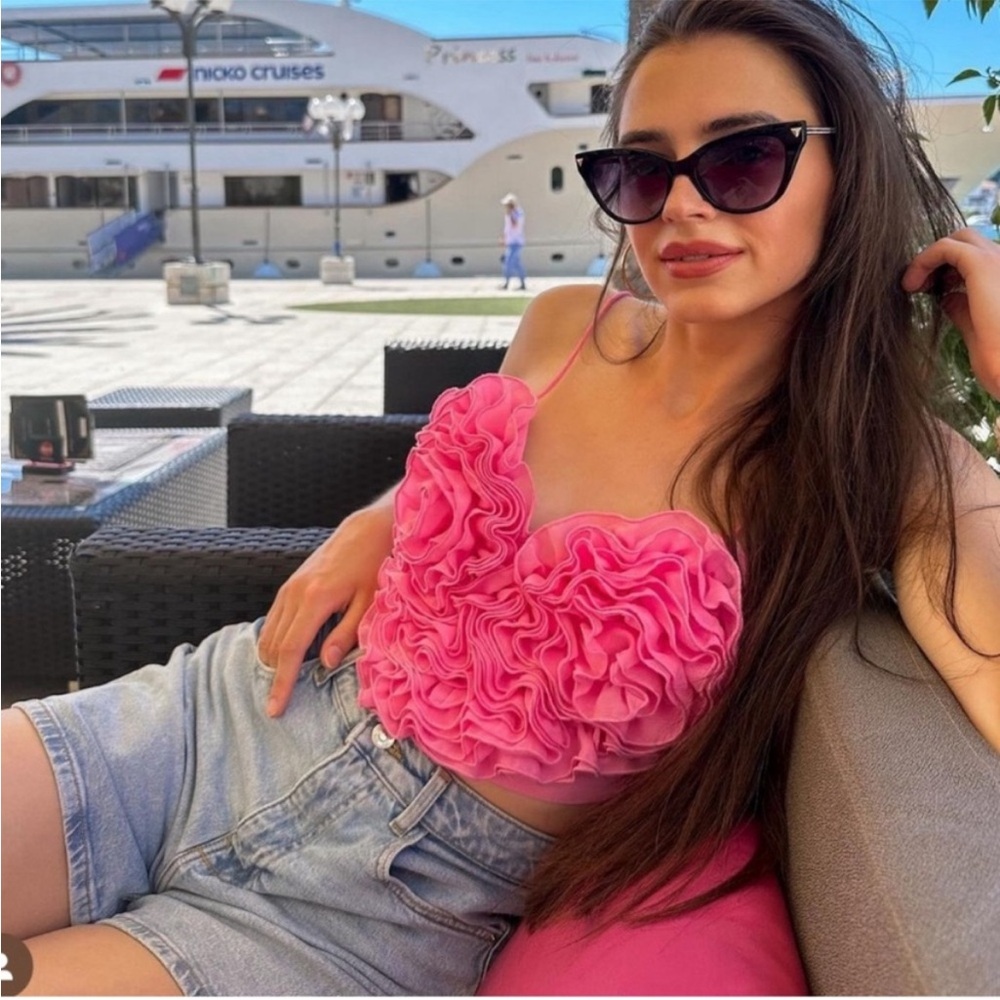 Zara strappy heart crop top